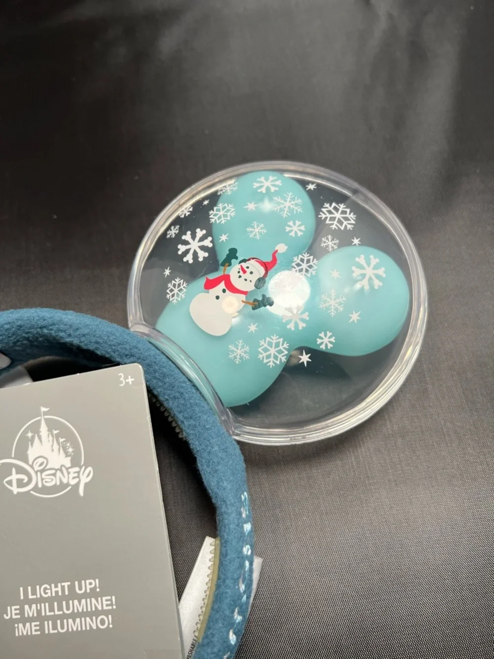 Disney Light-Up Snowman Minnie Mouse Ears Headband Winter Holiday Blue - Picture 5 of 5
